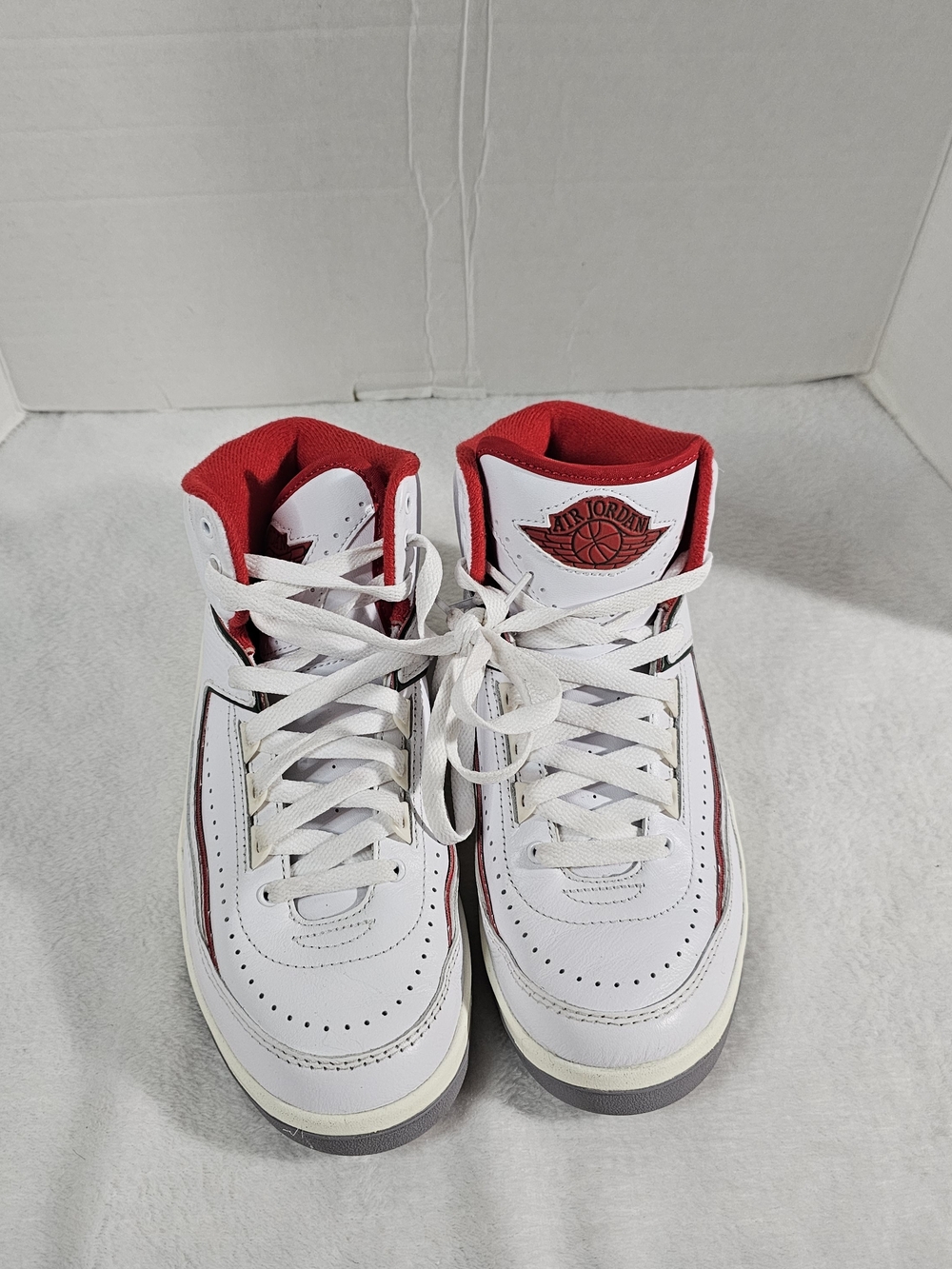 Nike Air Jordan 2 Retro Red High-Top Sneaker Interior with Green Insole